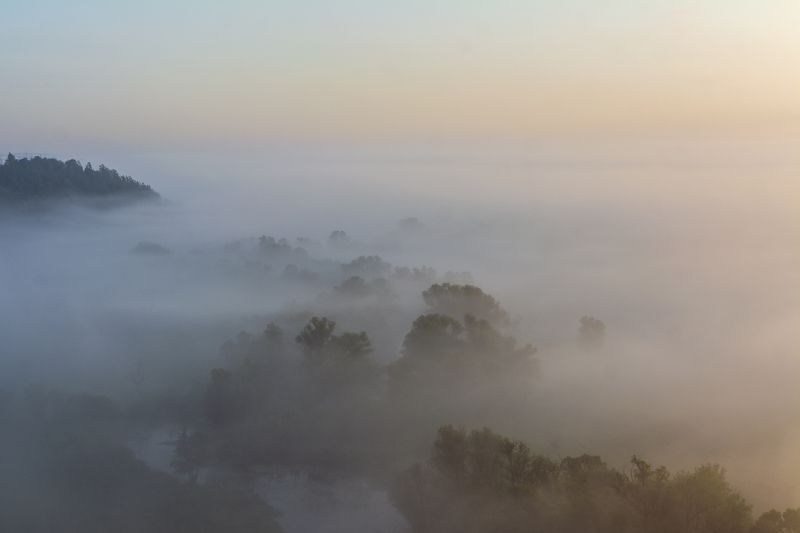 крапивенское городище, рассвет, туман, река корень, крапивное Туманное утро.photo preview