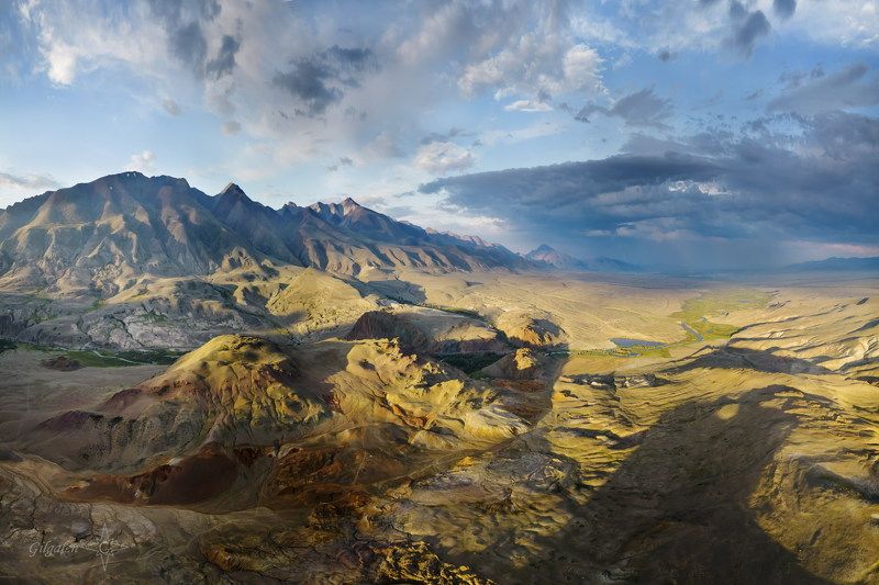 алтай, чуйская степь, горы Предзакатный светphoto preview