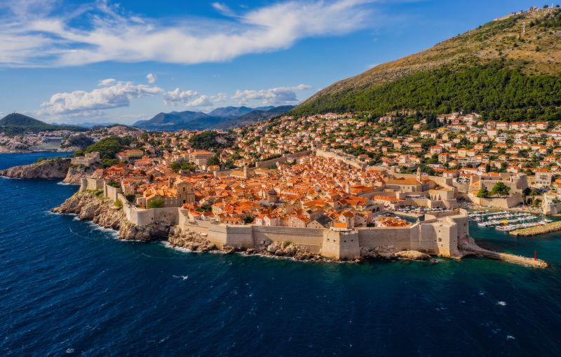 croatia, dubrovnik, drone, aerial, adriatic sea, city, architecture, sea, autumn, адриатика, адриатическое море, хорватия, дубровник, аэросъемка, город, море, осень, панорама, старый город Walls Of Dubrovnikphoto preview