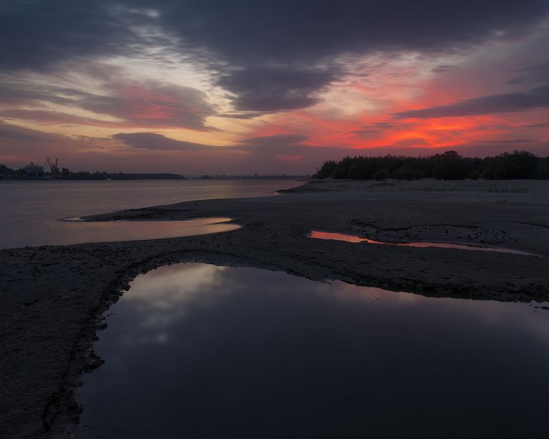 landscape, nature, waterscape, water, bluehour  фото превью
