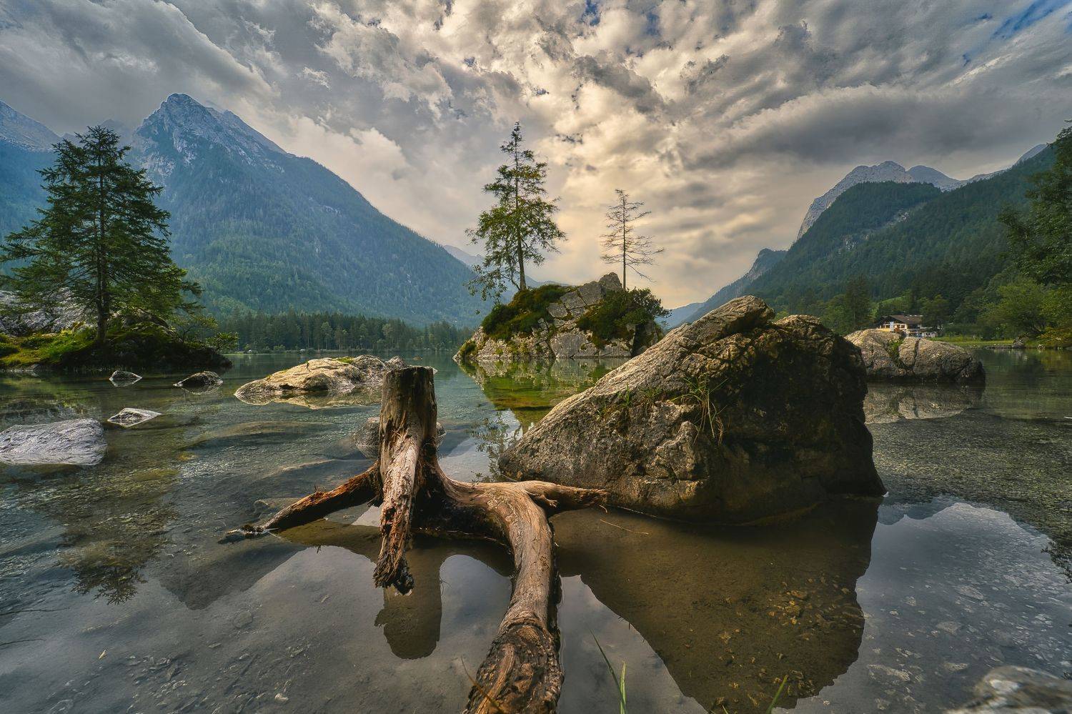 Озеро Hintersee. Автор: VIktor ramsau, hintersee, рамзау, озеро, облака, альпы, VIktor