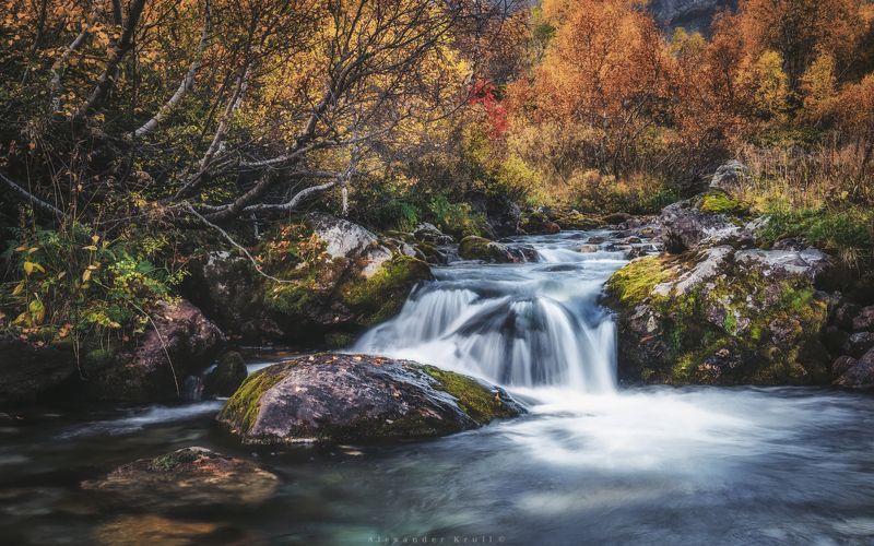 осень, дукка, архыз, ручей, река, порог Осенний потокphoto preview