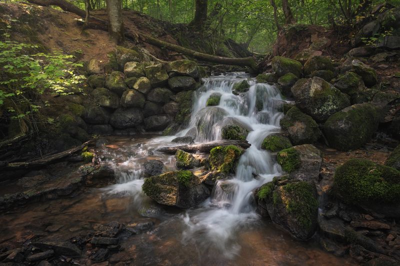пейзаж, водопад, старый мельничный ручей photo preview