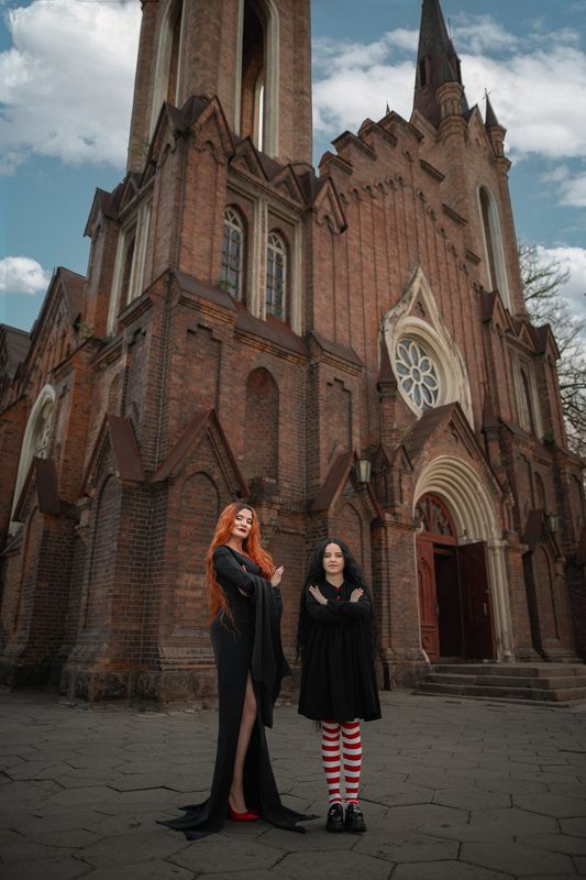 готика, семейка аддамс, портрет, мама и дочь, фотосессия, фотограф, арт фото, портрет, косплей, костюм, cosplay, costume, fantasy, gothic, addams, wednesday, costume, cosplay photo preview