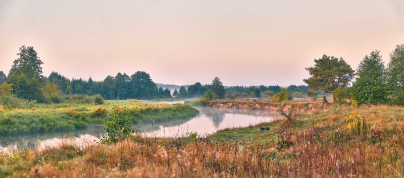 беларусь, неман, осень, поля, рассвет, река, сентябрь, туман, утро Теплый Сентябрь. Утро на Неманеphoto preview