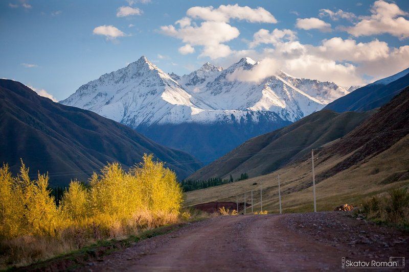 кыргызстан, тяньшань, горы, кыргызский хребет, киргизия, путешествия, закат, осень, снег, На закате. Белогорское ущельеphoto preview