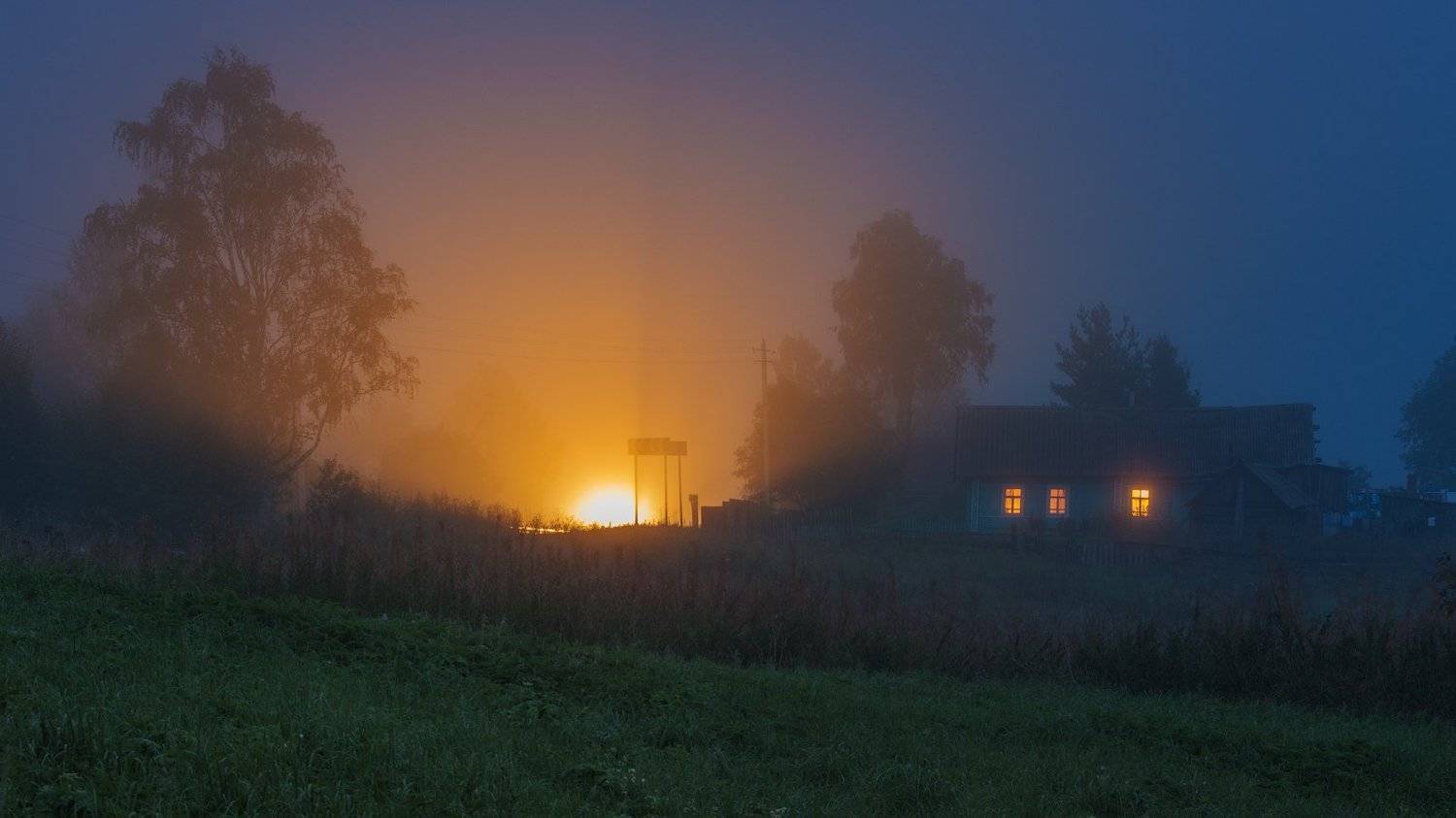Вологодчина, Девятины, Деревеня, Дорога, Туман, Роман Горячий