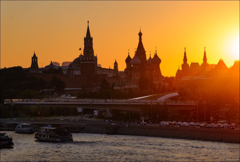 москва, москва-река, кремль Вечерphoto preview