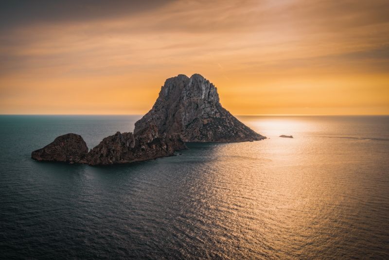 spain, ibiza, island, balearic, es vedra, rock, sea, sunset, autumn, mediterranean, испания, ибица, остров, балеарские острова, средиземное море, скала, эс ведра, закат, осень, остров Es Vedraphoto preview
