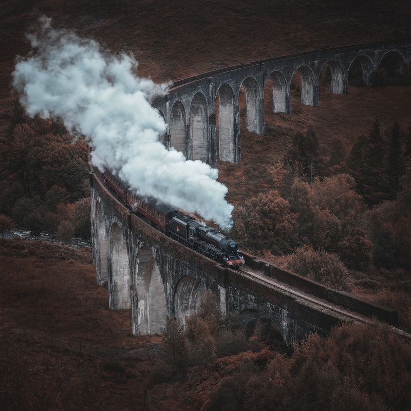 шотландия, scotland, великобритания, great britain, glenfinnan viaduct, glenfinnan, harry potter, hogwarts, glenfinnan The Jacobite Steam train.photo preview