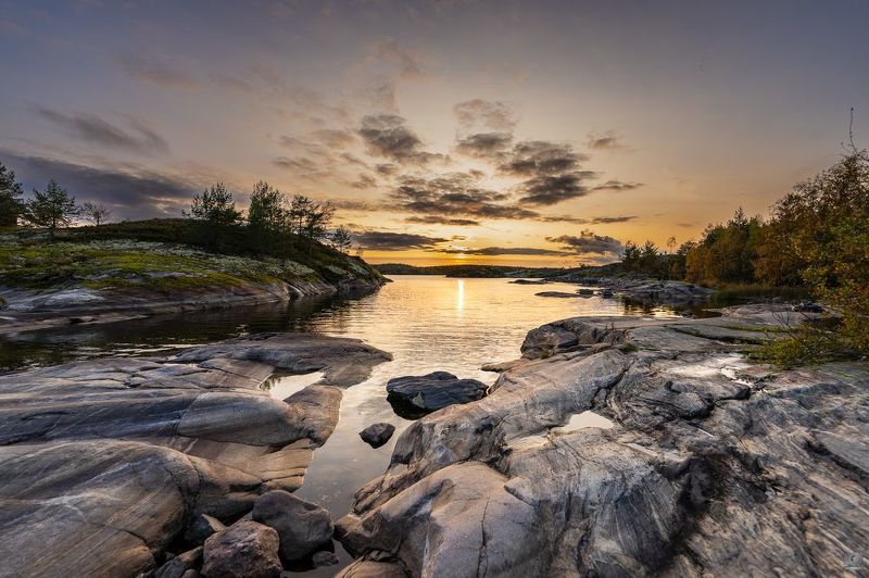 Осенний закат над Ладогойphoto preview