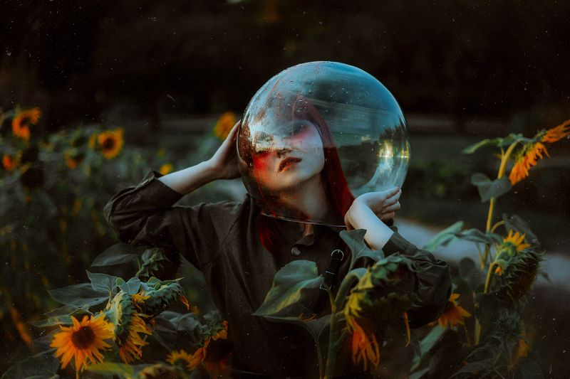 портрет, девушка, солнце, подсолнух Solarisphoto preview