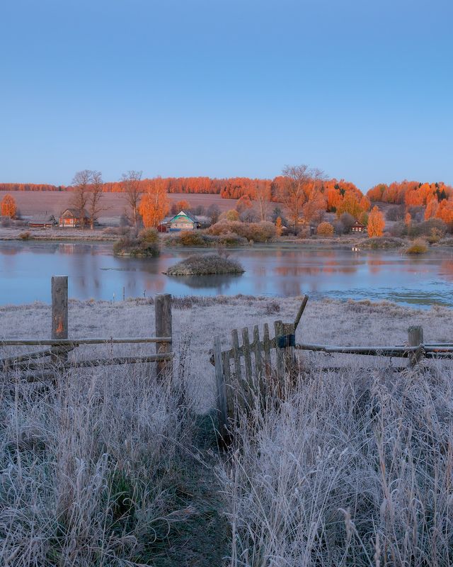 октябрь утро верхосунье Октябрьские утренние заморозкиphoto preview