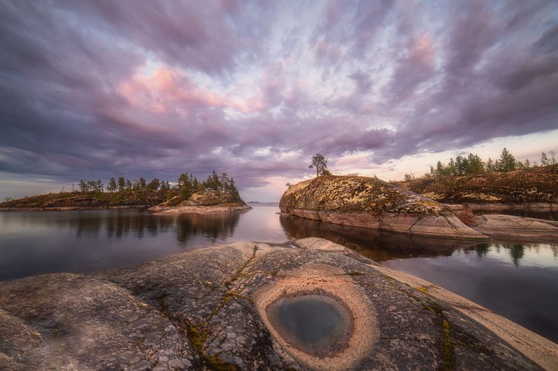 ладога ладожское озеро остров кит природа закат *** фото превью