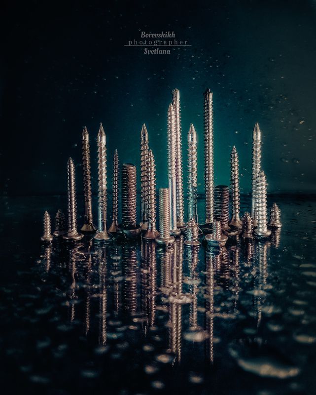 макро,  макро на телефон, macro, macro lens, отражение, шурупы Золотой городphoto preview