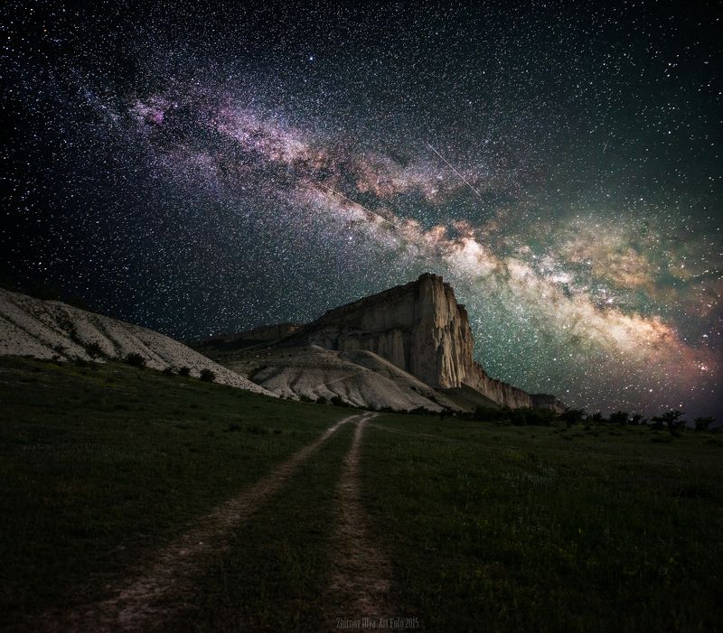 Astrophotography, Forgotten, Galactic center, Galaxy, Milky way, Night sky, Галактика, Забытый, Млечный путь, Ночное небо Белая скалаphoto preview