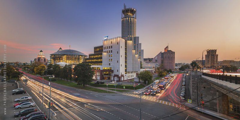 Москва, закат, огни, дороги, движение, большая выдержка, небо, город, пейзаж, landscape, sunset, light, traffic, long exposure, sky, clouds, beeauti Вечерняя Москваphoto preview