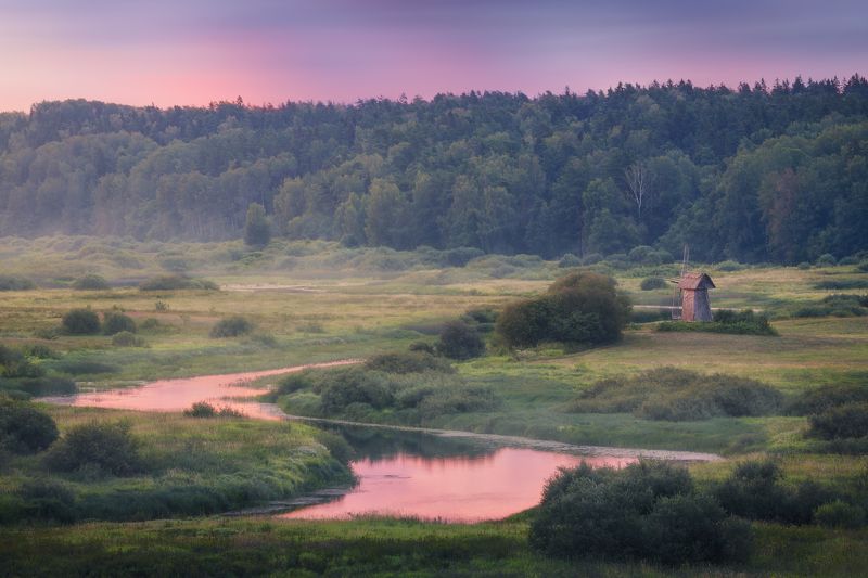 пейзаж, рассвет, пушкинские горы photo preview