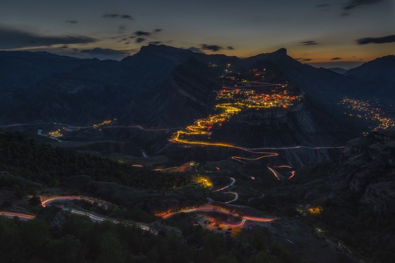 дагестан, гуниб, точка айвазовского, сумерки Вечерний Гунибphoto preview