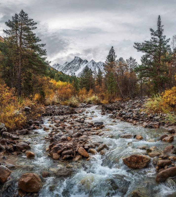 кавказ, горы, осень, чегем, река, кабардино-балкария, кбр Осеньphoto preview