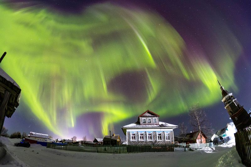 ночь, аврора, северное сияние, архангельск, арктика, nightlight, polarlight, aurora, arctic, arkhangelsk photo preview