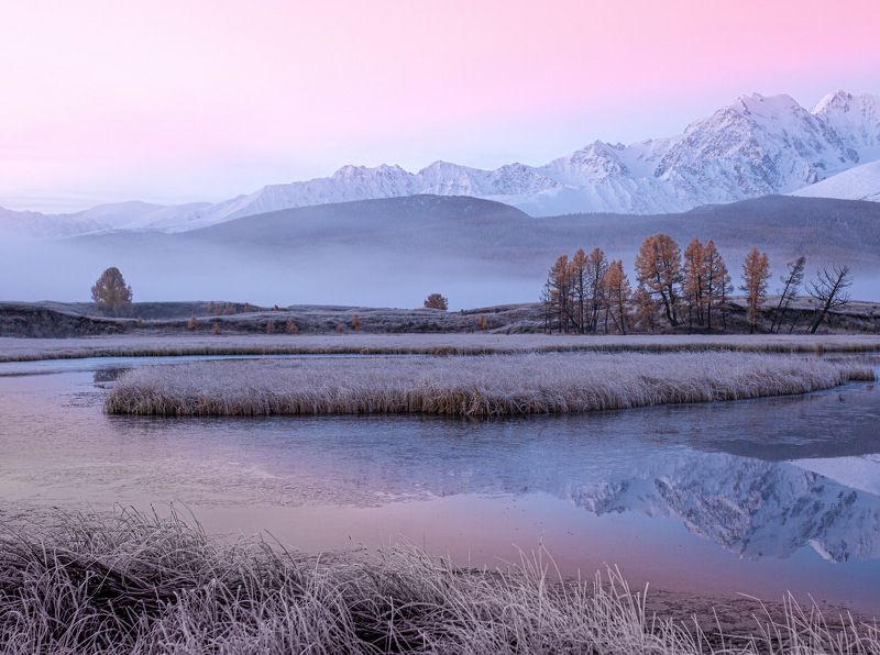 алтай, джангысколь, рассвет Рассвет на озере Джангысколь фото превью