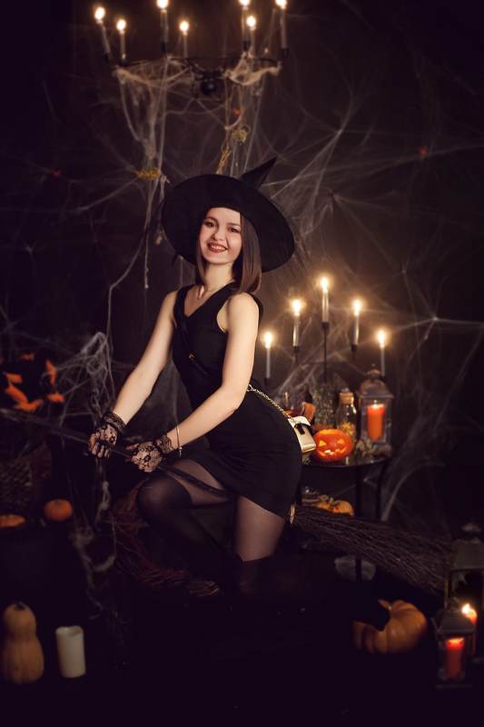 хэллоуин, halloween, портрет, portrait, осень, autumn, female portrait, женский портрет, ведьмочка, магия, ведьма, фотосессия, photoshoot, портрет, студийный портрет, студийная фотосессия  фото превью