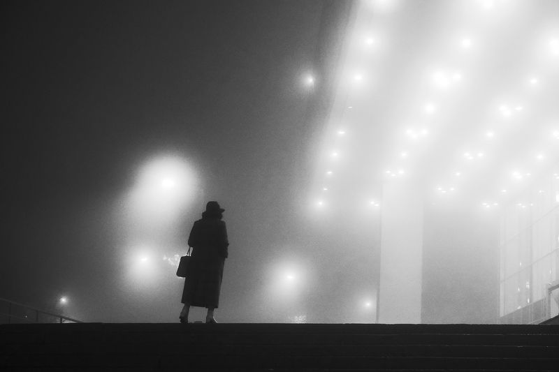 осень город улица ночь прохожая Прохожая... фото превью