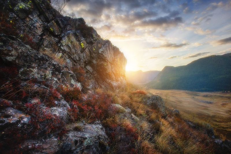 алтай, акташ, природа, осень, скалы, горы, пейзаж, чуйский тракт Осенним утром... фото превью