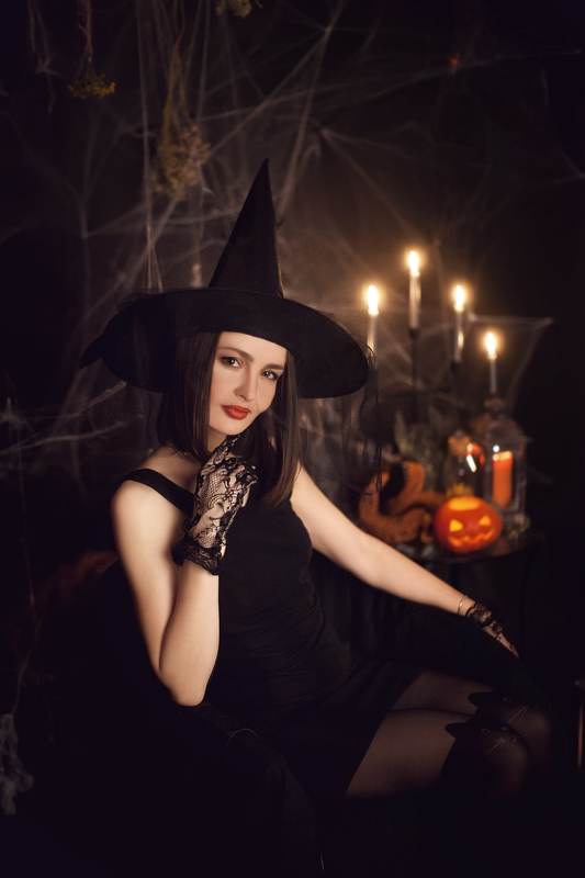 хэллоуин, halloween, портрет, portrait, осень, autumn, female portrait, женский портрет, фотосессия, photoshoot, портрет, студийный портрет, студийная фотосессия, ведьмочка, магия, ведьма  фото превью