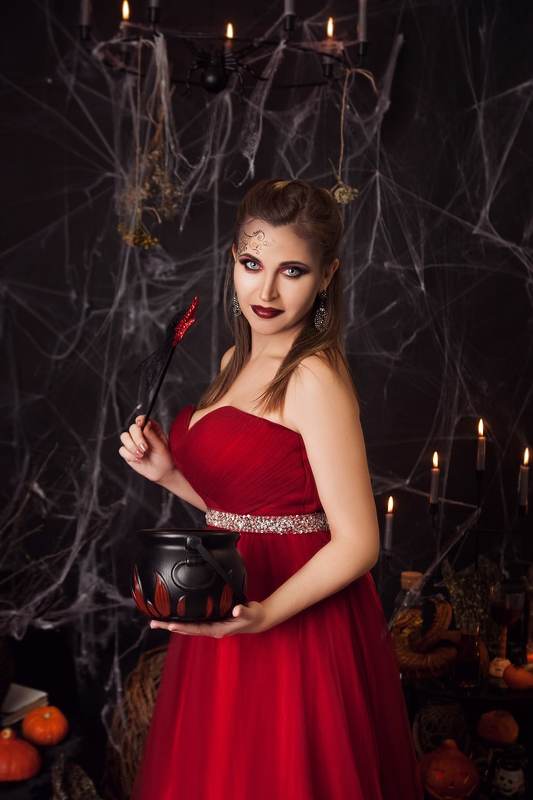 хэллоуин, halloween, портрет, portrait, осень, autumn, female portrait, женский портрет, фотосессия, photoshoot, портрет, студийный портрет, студийная фотосессия, ведьмочка, магия, ведьма  фото превью