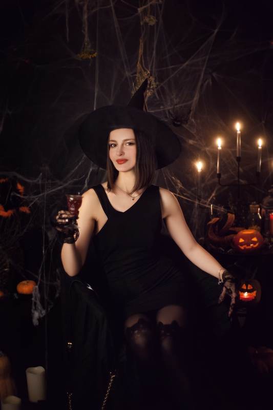 хэллоуин, halloween, портрет, portrait, осень, autumn, female portrait, женский портрет, фотосессия, photoshoot, портрет, студийный портрет, студийная фотосессия, ведьмочка, магия, ведьма  фото превью