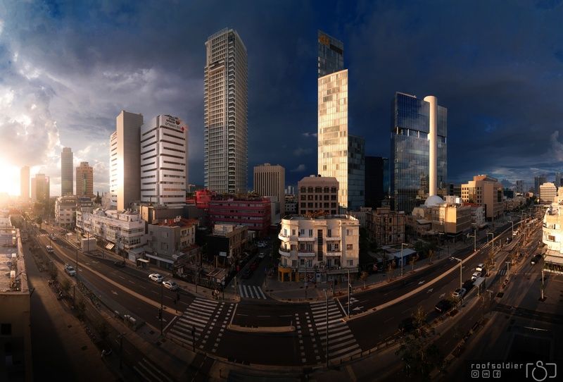 Tel aviv, Israel, city, urban, architecture, cityscape, skyscraper, big city, sunset Allenby, Tel Avivphoto preview