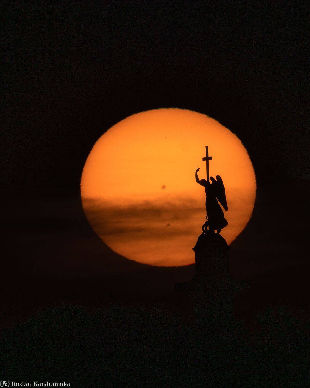 санкт-петербург, рассвет, прострел, ангел, александровская колонна, Кондратенко Руслан