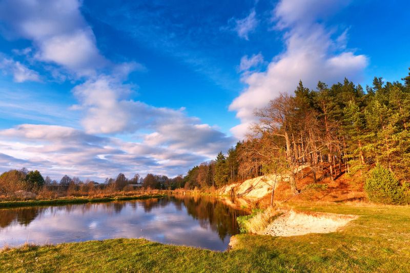 беларусь, вечер, лес, ноябрь, облака, осень, река, щара Ноябрь на Щареphoto preview