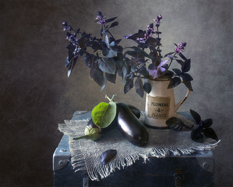 миламиронова, натюрморт, фотонатюрморт, авторскаяработа,овощи, базилик, баклажаны, букет, натюрмортсовощами Базилик с баклажанами... фото превью