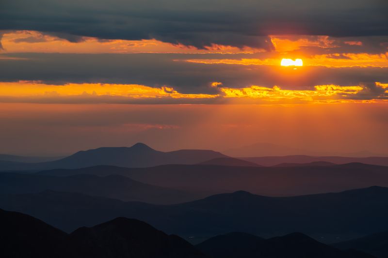 пейзаж, горы, закат Анюйские горыphoto preview