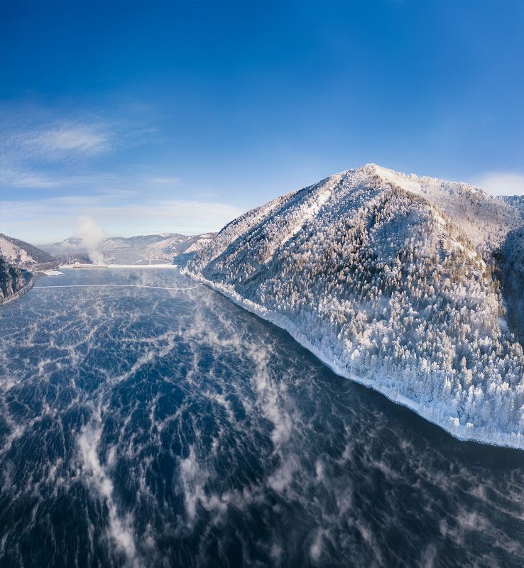 сибирь, енисей, хакасия, река, зима, siberia, yenisei, river, winter Енисей без брони льдаphoto preview