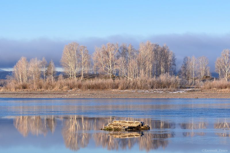пейзаж, вода, озеро, иней, берег, урал Морозное утроphoto preview