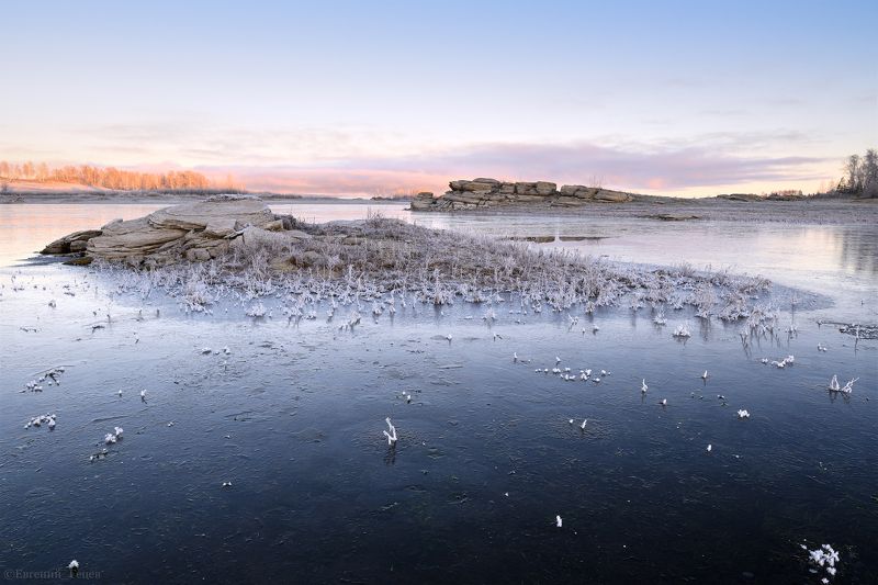 пейзаж, урал, озеро, лед, осень, камни, берег Первый ледphoto preview