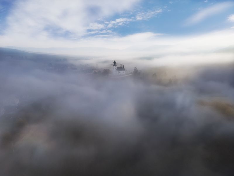 autumn fog drone landscape mood slovakia Just Waking Upphoto preview