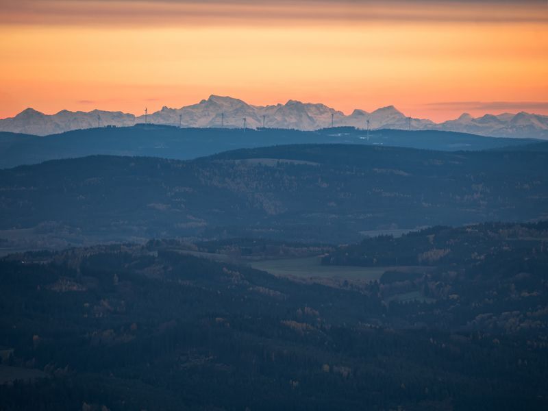 alps,totes gebirge,view,sunset,czechia,mountains,sunset,sky,sumava Totes Gebirge in sunset light from Czechiaphoto preview