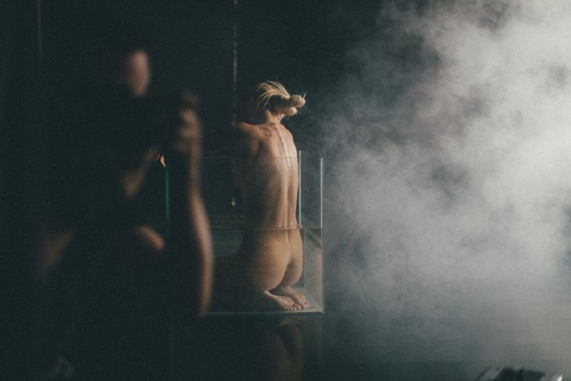 art, nude, naked, woman, body, female, classy, beautiful, sensual, sensuality, back, sexy, model, studio, smoke, * * * фото превью