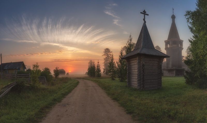 архангельская обл., ошевенск, погост, самая красивая деревня, деревянное зодчество древней руси, рассвет Ошевенский Погостphoto preview