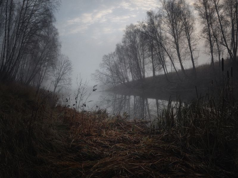 #пезаж #осень #туман #рассвет photo preview