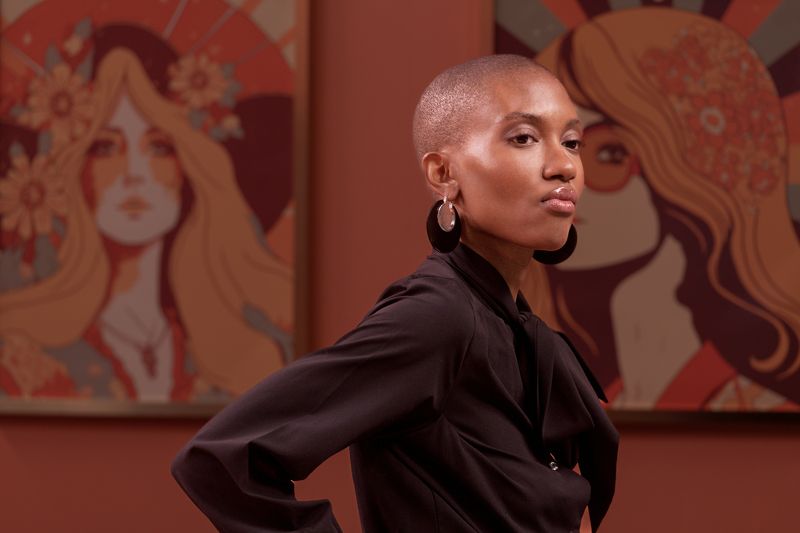 portrait, indoor, lighting, female, black, Art Nouveauphoto preview