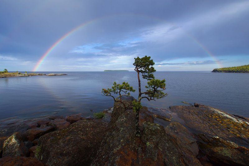 ладога, карелия, ладожское, озеро Мост над островамиphoto preview
