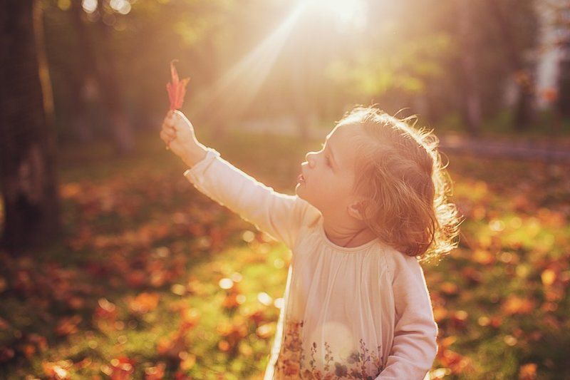 девочка, осень, листок, солнце, лучи Ты расскажи мне осень...photo preview