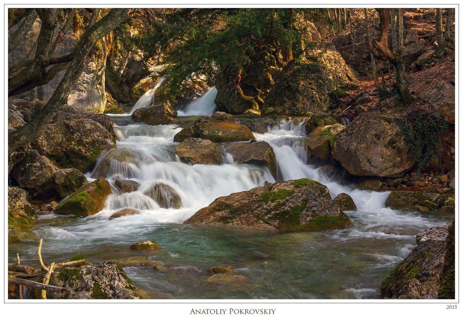 вода, водопад, перекат, большой каньон, крым, весна, река, поток, анатолий покровский, Анатолий Покровский