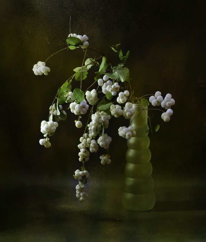 натюрморт,композиция,свет,осень,букет,ваза Снежноягодникphoto preview